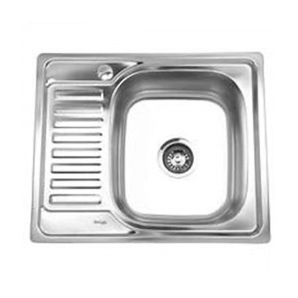 Мойка нерж врезная 580х480х180 т.0,8 бол. сиф. (+ сифон) универсальная БЕЗ ОТВЕРСТИЯ ПОД СМЕСИТЕЛЬ Китай РАСПРОДАЖА