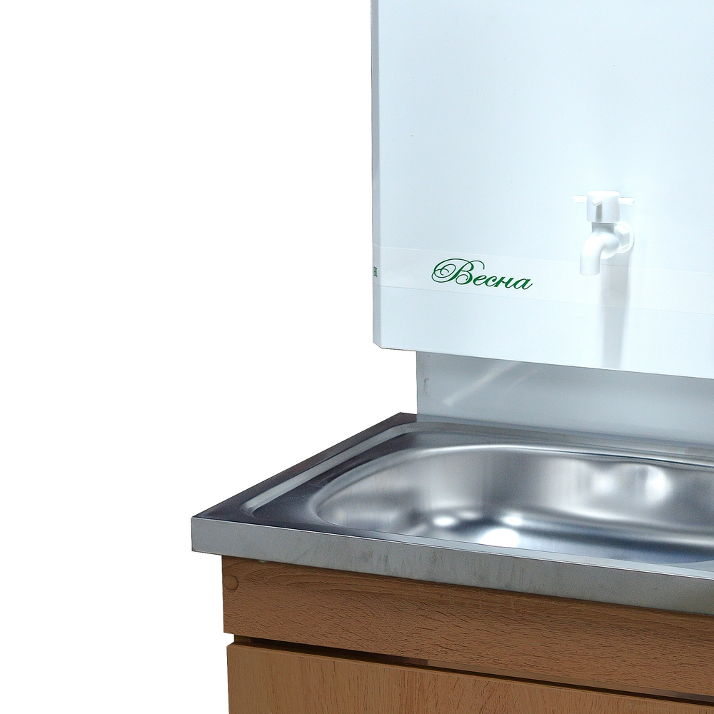 Умывальник "Весна" без ЭВН (тумба ЛДСП Ольха темный, мойка Нержавейка 40*50, бака 17л)
