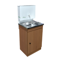 Умывальник "Весна" без ЭВН (тумба ЛДСП Ольха темный, мойка Нержавейка 40*50, бака 17л)