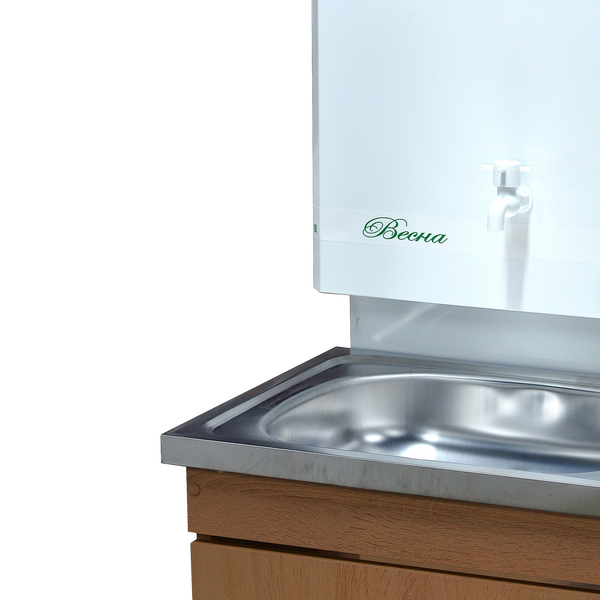 Умывальник "Весна" с ЭВН (тумба ЛДСП Ольха темный, мойка Нержавейка 40*50, бак 17л) 1,25кВт