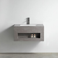 Раковина со столешницей из керамогранита HOLLER TERRA 800 (21-80-Matte Grey) серый, подвесная