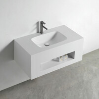 Раковина со столешницей из керамогранита HOLLER TERRA 1000 (21-100-Matte White) белый, подвесная