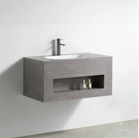 Раковина со столешницей из керамогранита HOLLER TERRA 1000 (21-100-Matte Grey) серый, подвесная