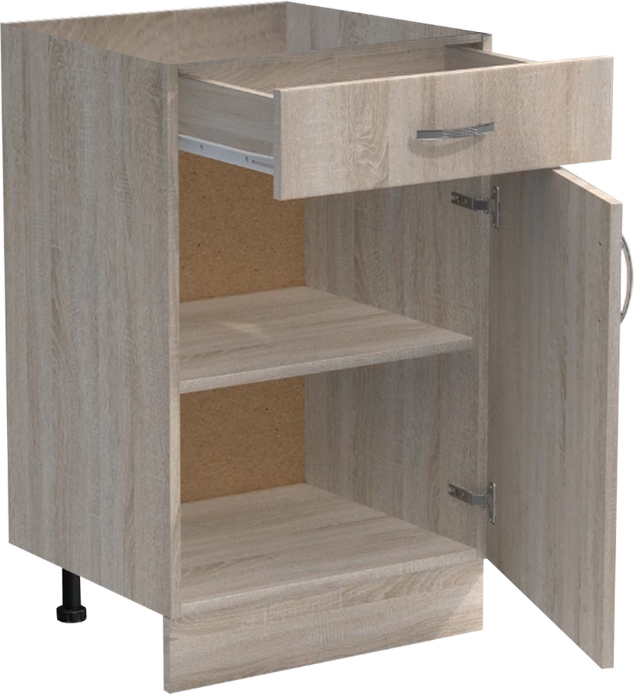 Рабочий стол 40 цвет Дуб сонома (1 ящик) без столешницы SANTREK HOME (ЛДСП)