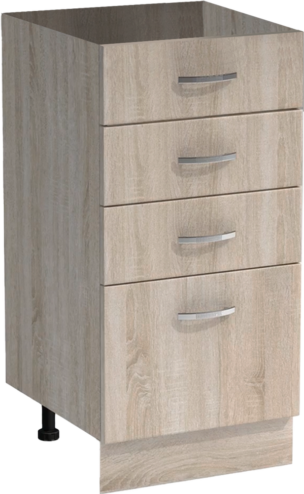 Рабочий стол 40 цвет Дуб сонома (3+1 ящик) без столешницы SANTREK HOME (ЛДСП)