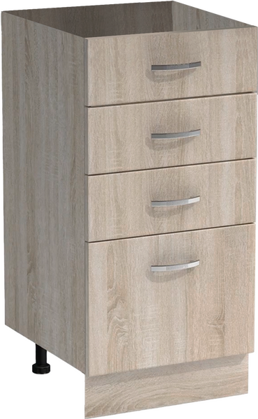 Рабочий стол 40 цвет Дуб сонома (3+1 ящик) без столешницы SANTREK HOME (ЛДСП)