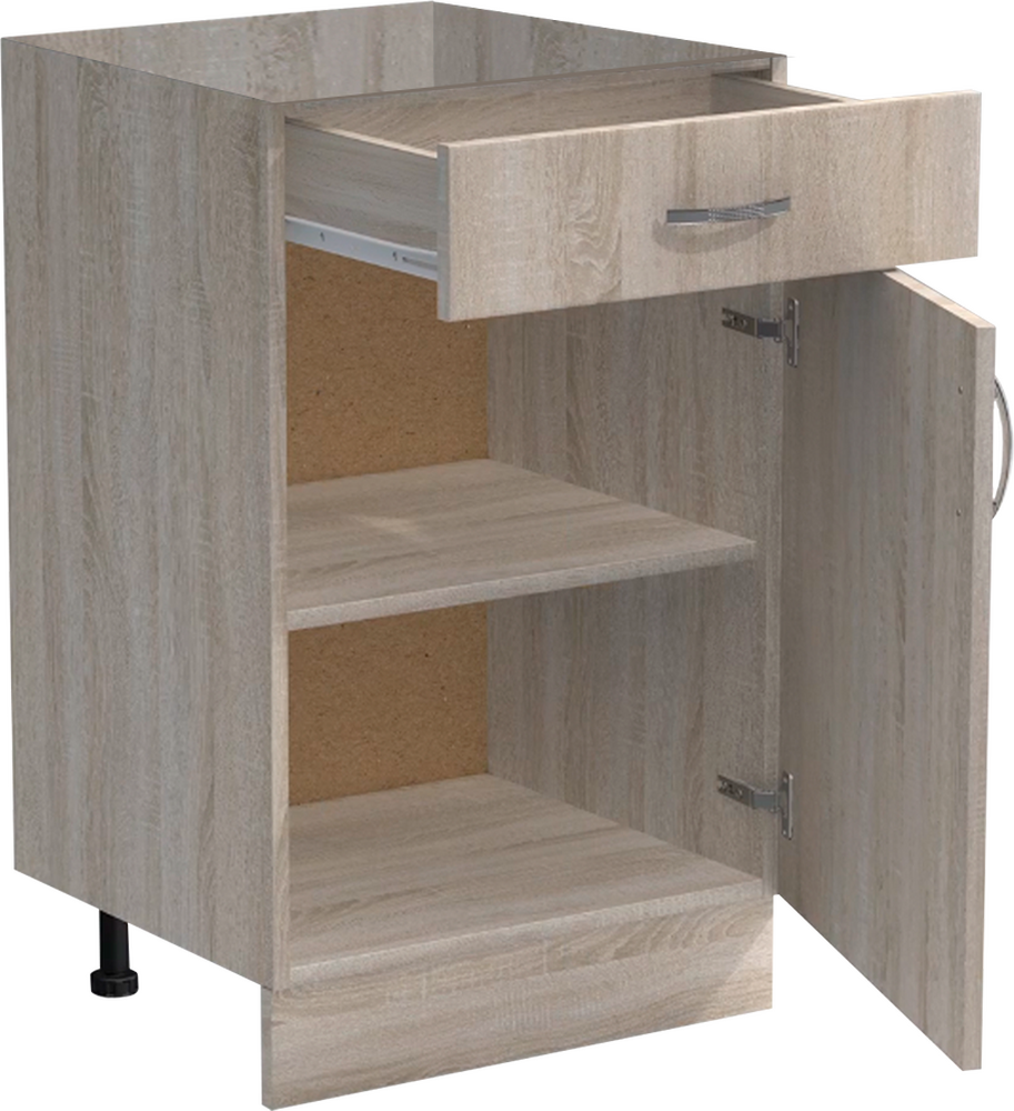 Рабочий стол 50 цвет Дуб сонома (1 ящик) без столешницы SANTREK HOME (ЛДСП)