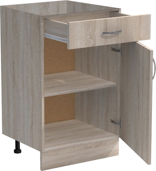 Рабочий стол 50 цвет Дуб сонома (1 ящик) без столешницы SANTREK HOME (ЛДСП)