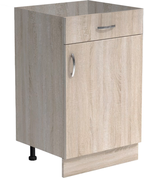 Рабочий стол 50 цвет Дуб сонома (1 ящик) без столешницы SANTREK HOME (ЛДСП)