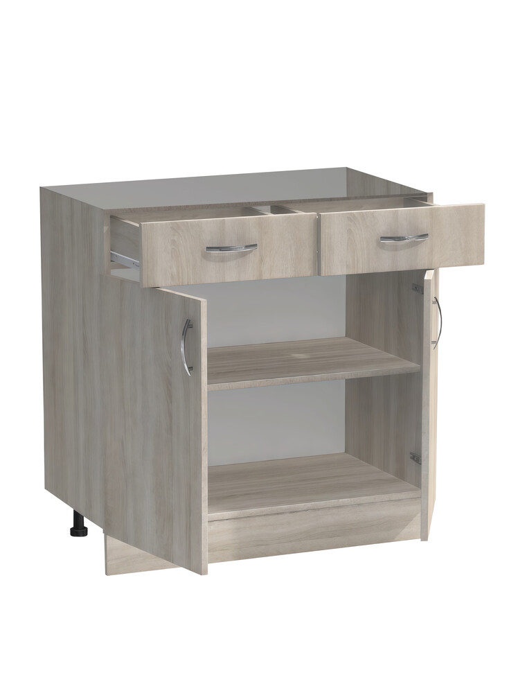 Рабочий стол 80 цвет Дуб сонома (2 ящика) без столешницы SANTREK HOME (ЛДСП)