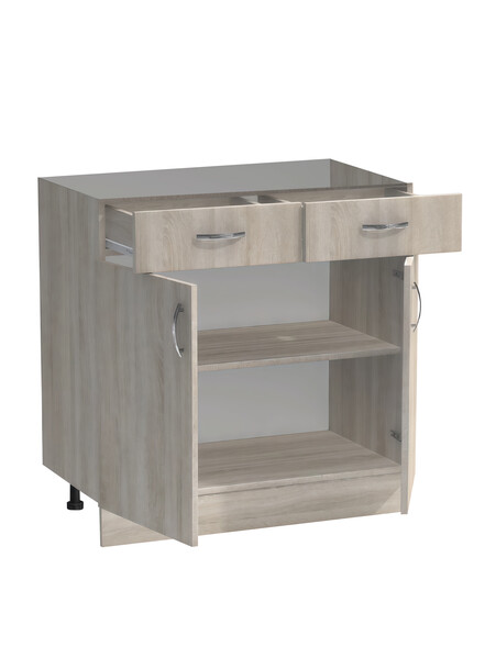 Рабочий стол 80 цвет Дуб сонома (2 ящика) без столешницы SANTREK HOME (ЛДСП)