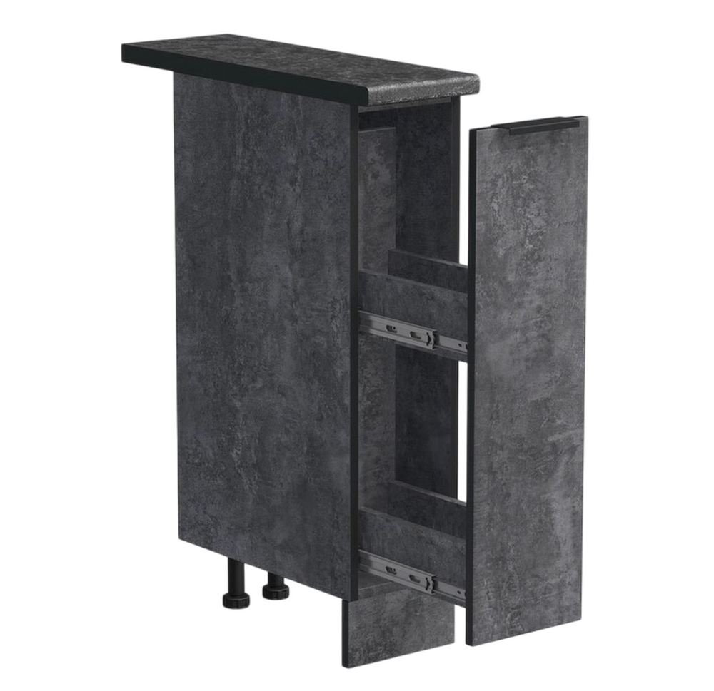 Бутылочница выдвижная 20 цвет Бетон темный столешница Луна SANTREK HOME (ЛДСП)