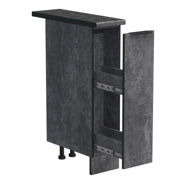 Бутылочница выдвижная 20 цвет Бетон темный столешница Луна SANTREK HOME (ЛДСП)