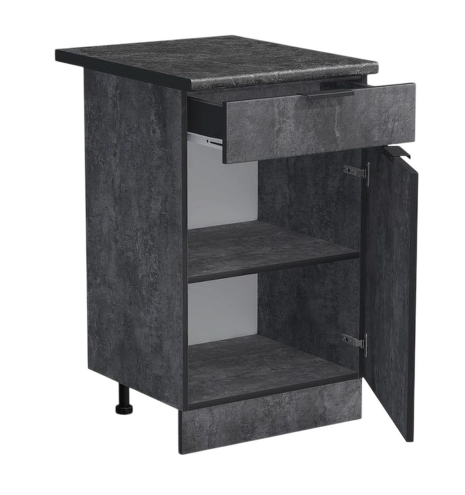 Рабочий стол 40 цвет Бетон темный (1 ящик) столешница Луна SANTREK HOME (ЛДСП)