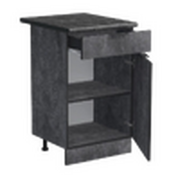 Рабочий стол 40 цвет Бетон темный (1 ящик) столешница Луна SANTREK HOME (ЛДСП)