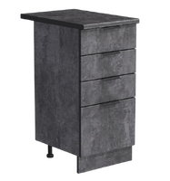 Рабочий стол 40 цвет Бетон темный (3+1 ящик) столешница Луна SANTREK HOME (ЛДСП)