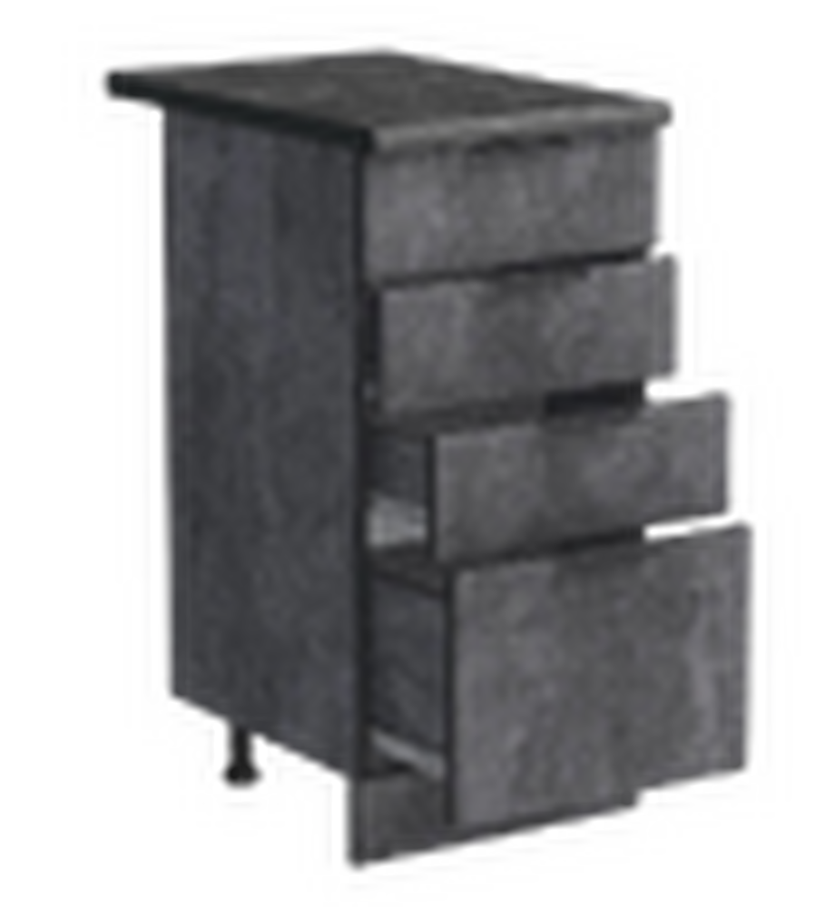 Рабочий стол 40 цвет  Бетон темный (3+1 ящик) столешница Луна SANTREK HOME (ЛДСП)