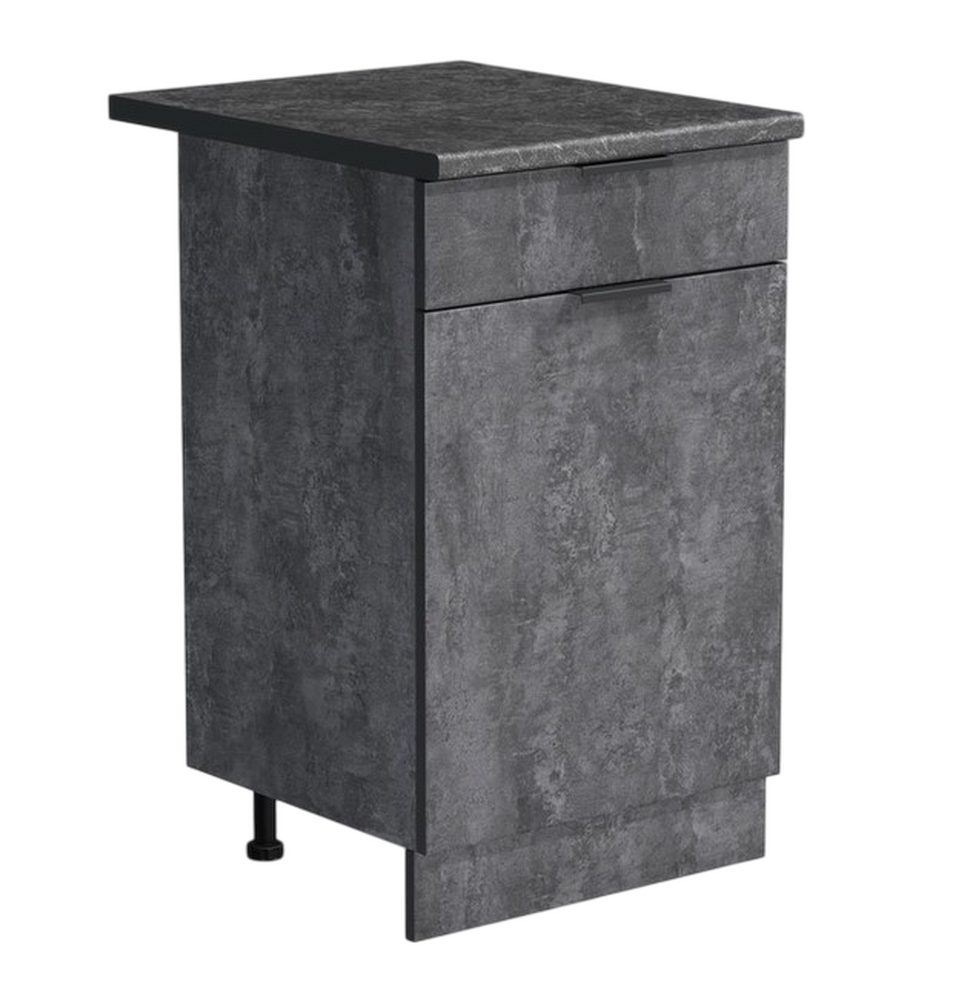 Рабочий стол 50 цвет Бетон темный (1 ящик) столешница Луна SANTREK HOME (ЛДСП)