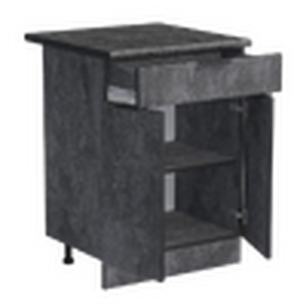 Рабочий стол 60 цвет Бетон темный (1 ящик) столешница Луна SANTREK HOME (ЛДСП)