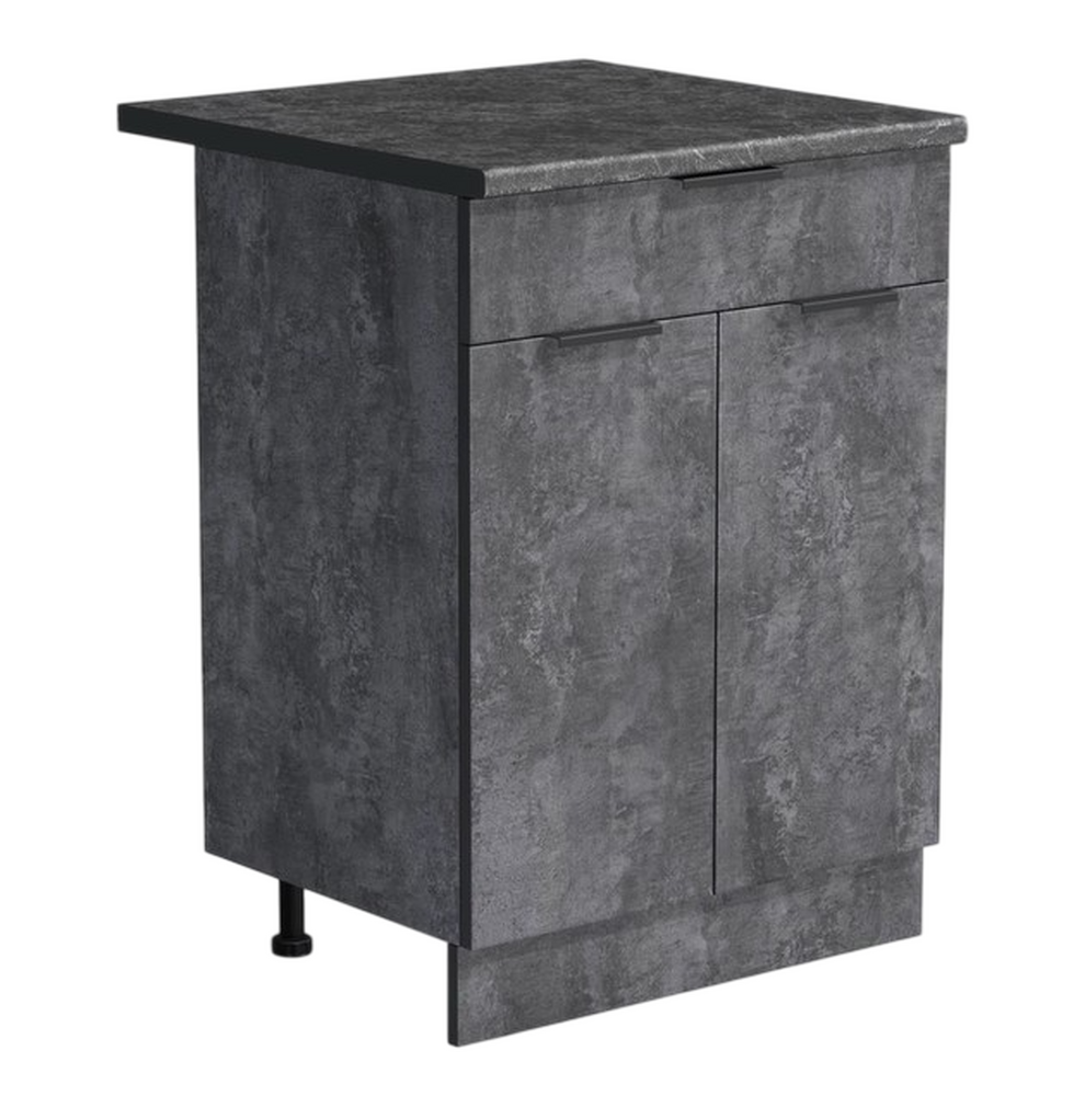 Рабочий стол 60 цвет Бетон темный (1 ящик) столешница Луна SANTREK HOME (ЛДСП)