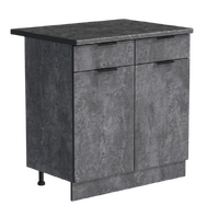 Рабочий стол 80 цвет Бетон темный (2 ящика) столешница Луна SANTREK HOME (ЛДСП)