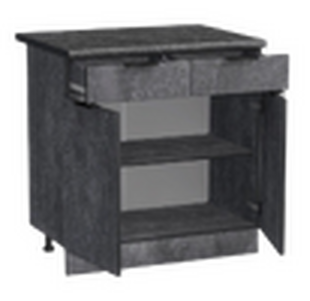 Рабочий стол 80 цвет Бетон темный (2 ящика) столешница Луна SANTREK HOME (ЛДСП)