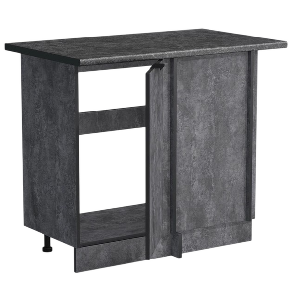 Рабочий стол угловой универсальный 100 цвет Бетон темный столешница Луна SANTREK HOME (ЛДСП)