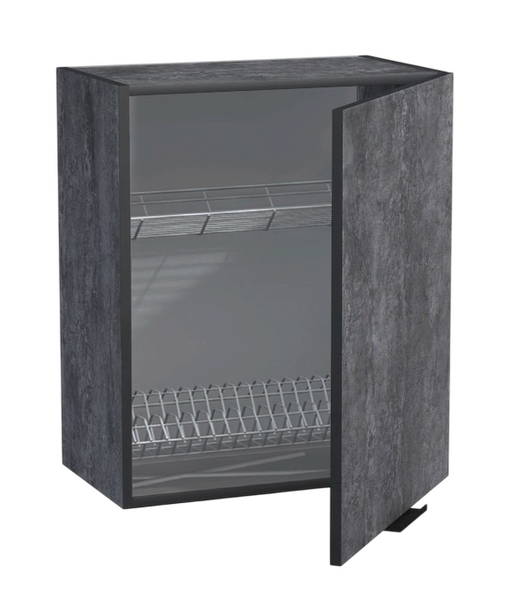 Шкаф для посуды 50 цвет Бетон темный (под сушку) SANTREK HOME (ЛДСП)