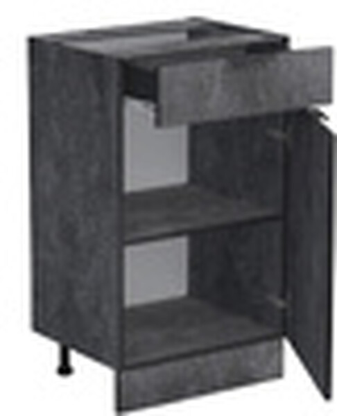 Рабочий стол 40 цвет Бетон темный (1 ящик) без столешницы SANTREK HOME (ЛДСП)