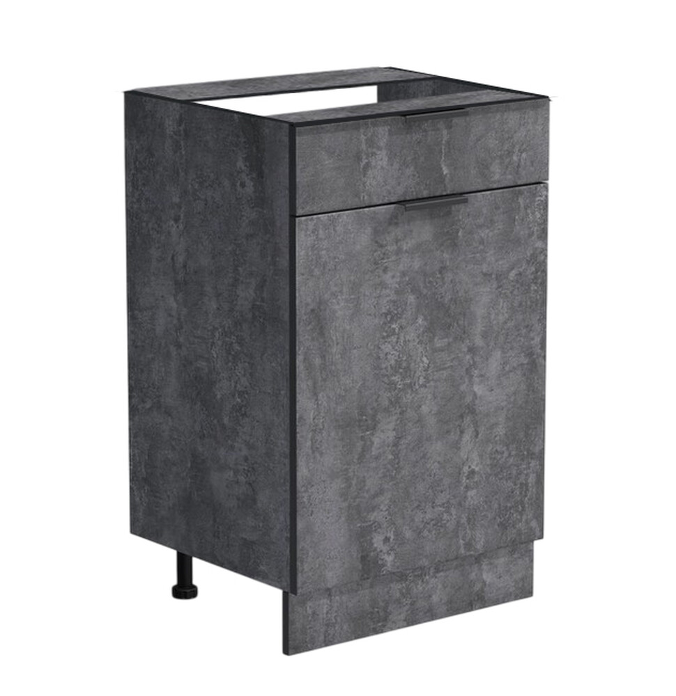 Рабочий стол 40 цвет Бетон темный (1 ящик) без столешницы SANTREK HOME (ЛДСП)