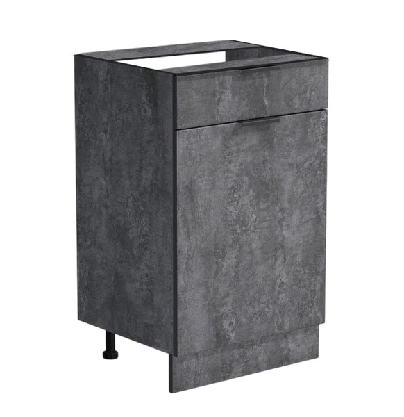 Рабочий стол 40 цвет Бетон темный (1 ящик) без столешницы SANTREK HOME (ЛДСП)