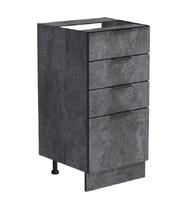 Рабочий стол 40 цвет Бетон темный (3+1 ящик) без столешницы SANTREK HOME (ЛДСП)