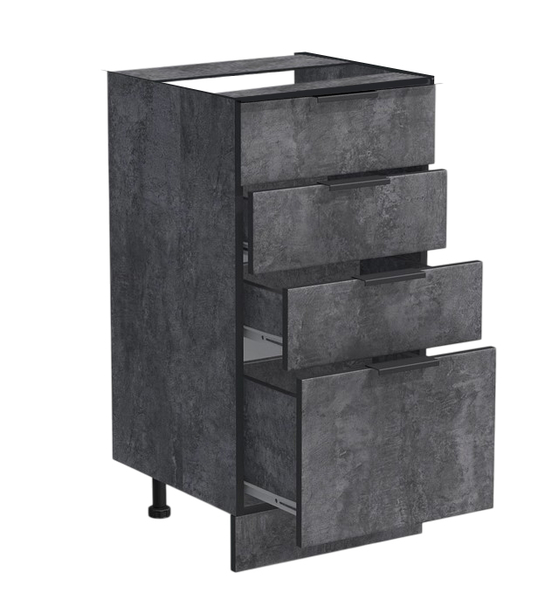 Рабочий стол 40 цвет Бетон темный (3+1 ящик) без столешницы SANTREK HOME (ЛДСП)