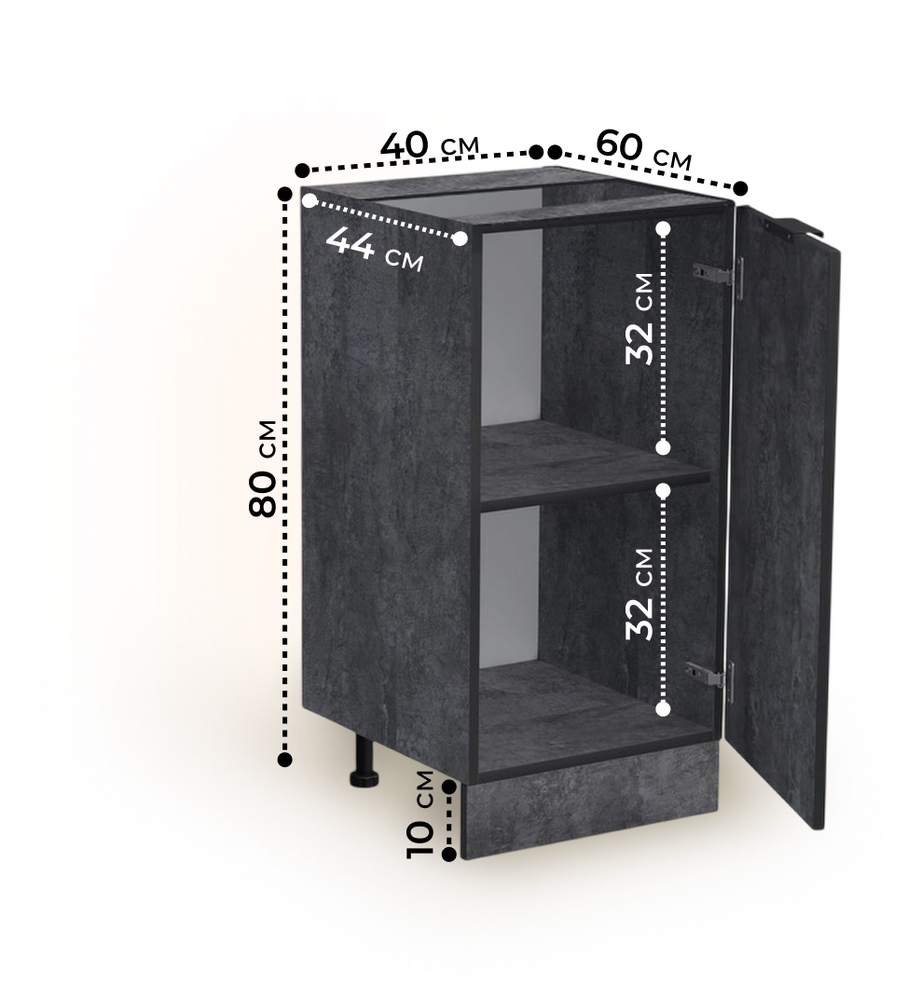 Рабочий стол 40 цвет Бетон темный без столешницы SANTREK HOME (ЛДСП)