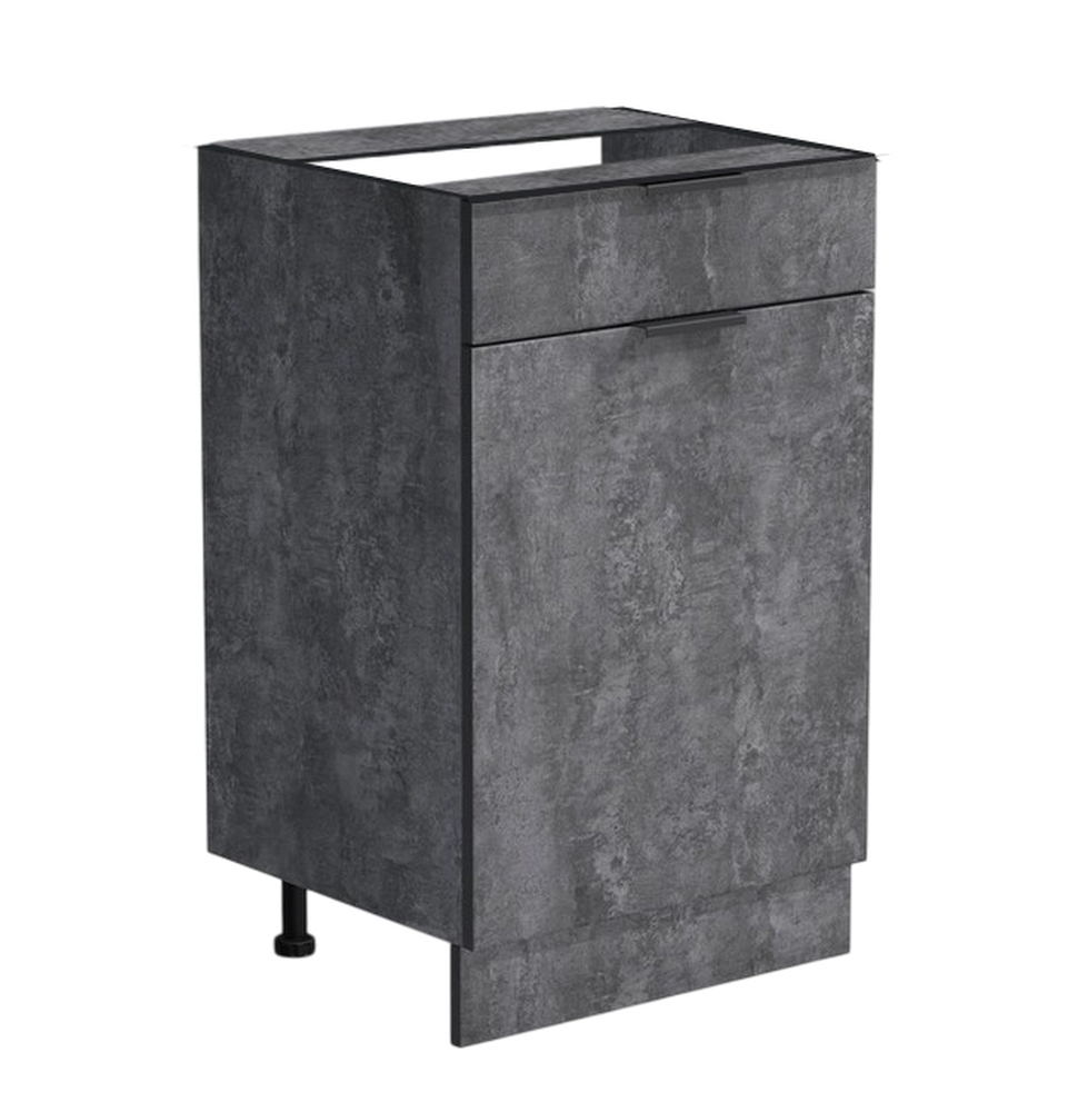 Рабочий стол 50 цвет Бетон темный (1 ящик) без столешницы SANTREK HOME (ЛДСП)