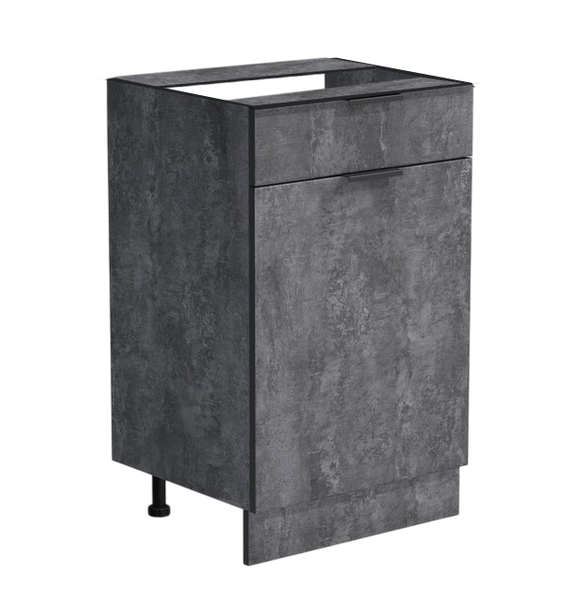 Рабочий стол 50 цвет Бетон темный (1 ящик) без столешницы SANTREK HOME (ЛДСП)