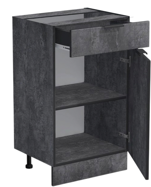 Рабочий стол 50 цвет Бетон темный (1 ящик) без столешницы SANTREK HOME (ЛДСП)