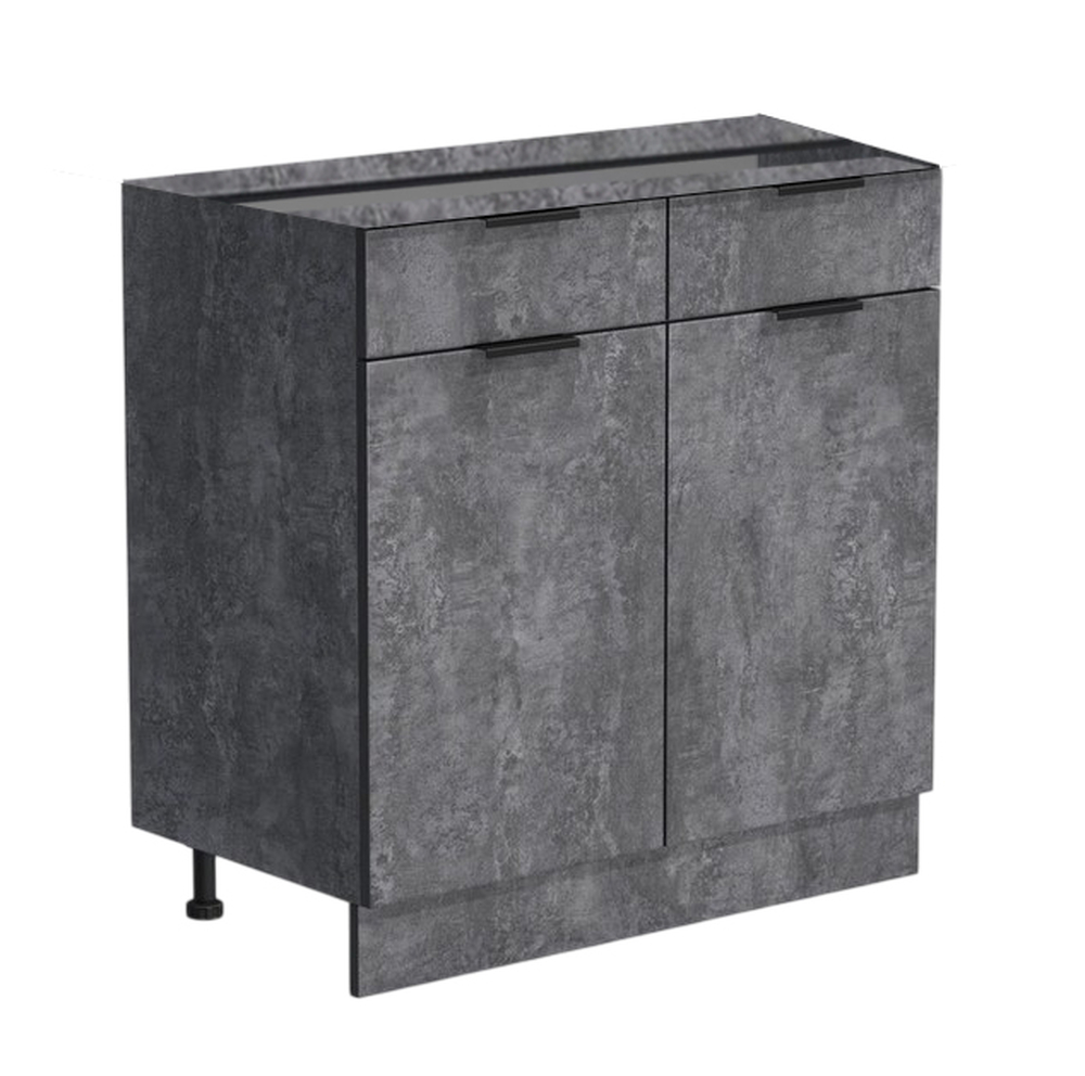 Рабочий стол 80 цвет Бетон темный (2 ящика) без столешницы SANTREK HOME (ЛДСП)