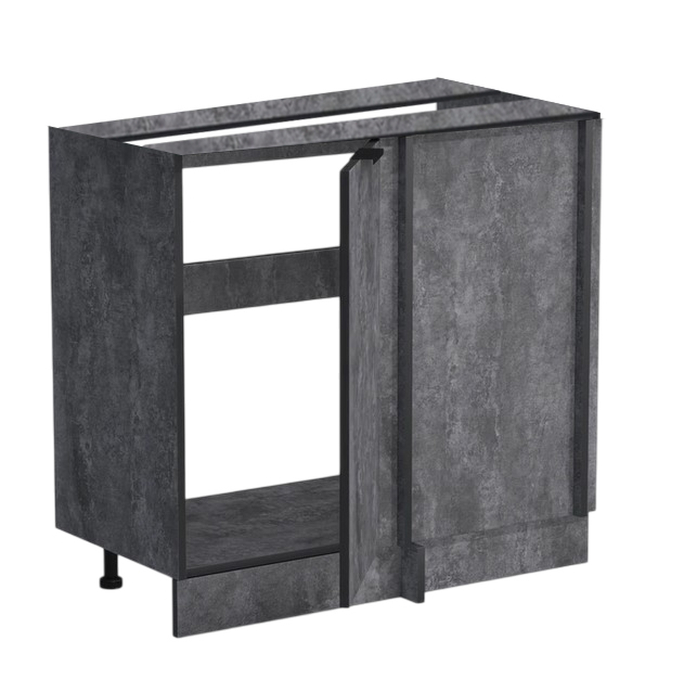 Рабочий стол угловой универсальный 100 цвет Бетон темный без столешницы SANTREK HOME (ЛДСП)