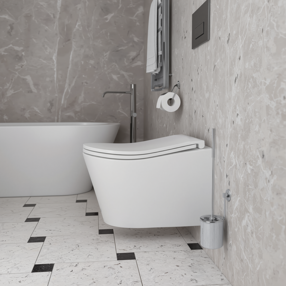  Унитаз подвесной безободковый D&K Bamberg DT1556516, 520*360*360мм, сиденье микролифт, белый НОВИНКА!!! смыв "Торнадо"