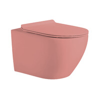 Унитаз подвесной безободковый HOLLER WALL MP (530*360*350мм, сиденье дюропласт, микролифт) РОЗОВЫЙ матовый