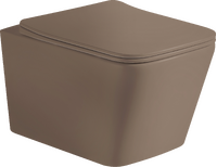 Унитаз подвесной безободковый HOLLER BLOCK MC (520*340*355мм, сиденье дюропласт, микролифт) БЕЖЕВЫЙ матовый