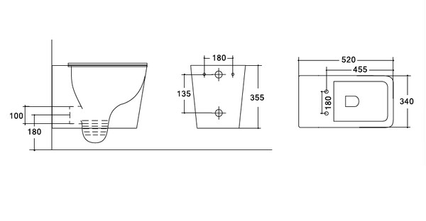 Унитаз подвесной безободковый HOLLER BLOCK MJ (520*340*355мм, сиденье дюропласт, микролифт) ТЕМНО-ЗЕЛЕНЫЙ матовый