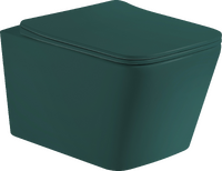 Унитаз подвесной безободковый HOLLER BLOCK MJ (520*340*355мм, сиденье дюропласт, микролифт) ТЕМНО-ЗЕЛЕНЫЙ матовый