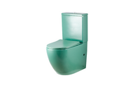 Унитаз-компакт безободковый HOLLER WEST MJ (620*360*820мм, сиденье дюропласт с микролифтом, арматура 2-х режимная)  (2 места) ТЕМНО-ЗЕЛЕНЫЙ матовый