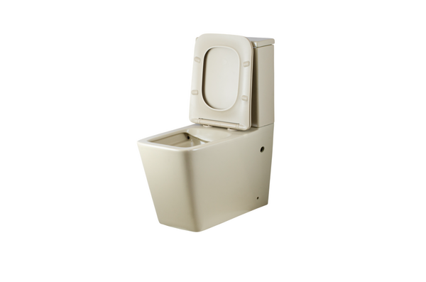 Унитаз-компакт безободковый HOLLER BOX MC (640*340*830мм, сиденье дюропласт с микролифтом, арматура 2-х режимная)  (2 места) БЕЖЕВЫЙ матовый