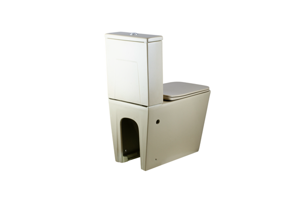 Унитаз-компакт безободковый HOLLER BOX MC (640*340*830мм, сиденье дюропласт с микролифтом, арматура 2-х режимная)  (2 места) БЕЖЕВЫЙ матовый