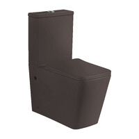 Унитаз-компакт безободковый HOLLER BOX MBR (640*340*830мм, сиденье дюропласт с микролифтом, арматура 2-х режимная)  (2 места) КОРИЧНЕВЫЙ матовый