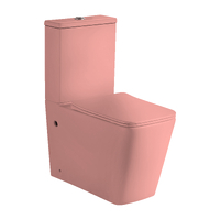 Унитаз-компакт безободковый HOLLER BOX MP (640*340*830мм, сиденье дюропласт с микролифтом, арматура 2-х режимная)  (2 места) РОЗОВЫЙ матовый