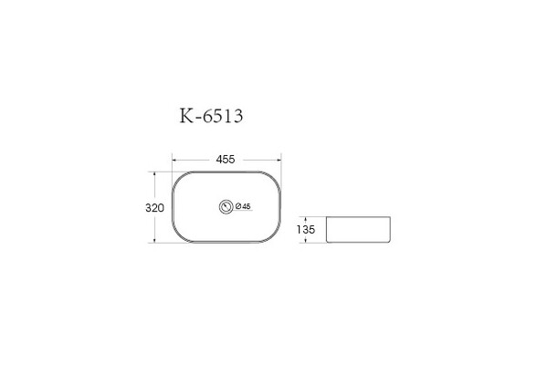 Раковина накладная HOLLER K-M6513PIK (455*320*135мм), розовый матовый